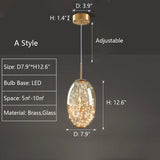 Modern Gray Glass Starry Sky Pendant Light