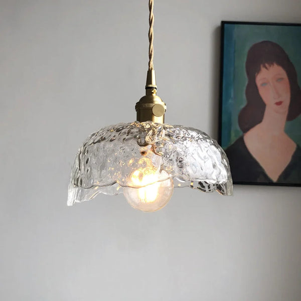 Irregular Brass Glass Pendant Light