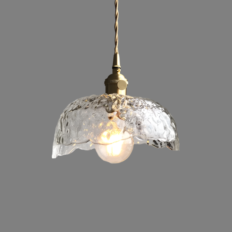 Irregular Brass Glass Pendant Light