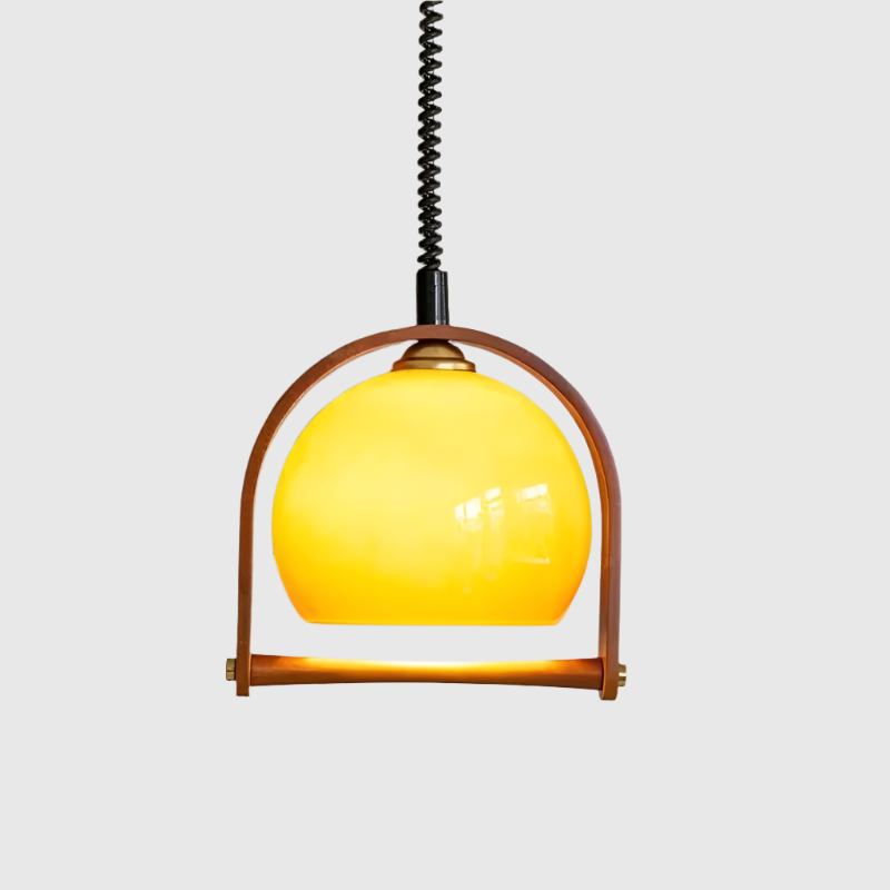 Vintage Bauhaus Wood Pendant Lights