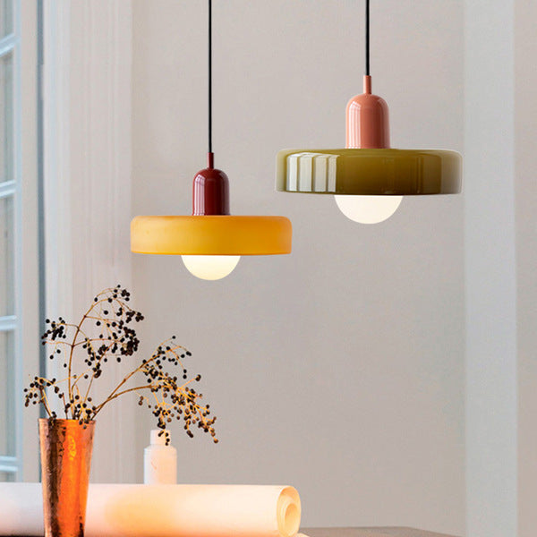 Bauhaus Pendant Light in Colored Glass